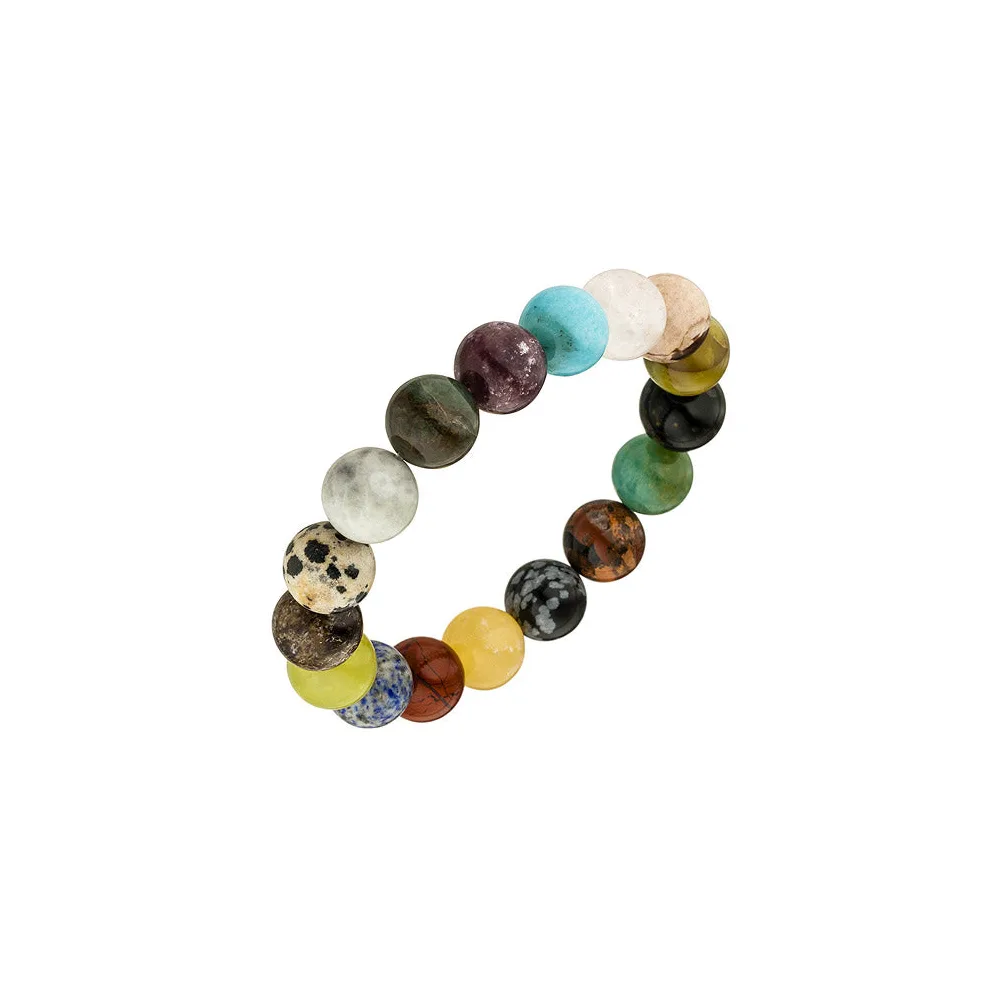Armband mit Edelsteinen multicolor 19 cm Edelsteinarmband elastisch