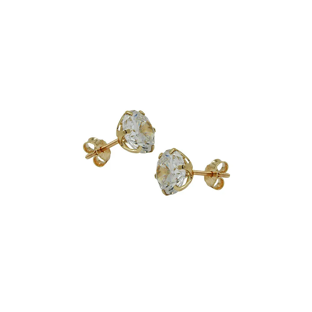 Ohrstecker 8mm Zirkonia Gold 375
