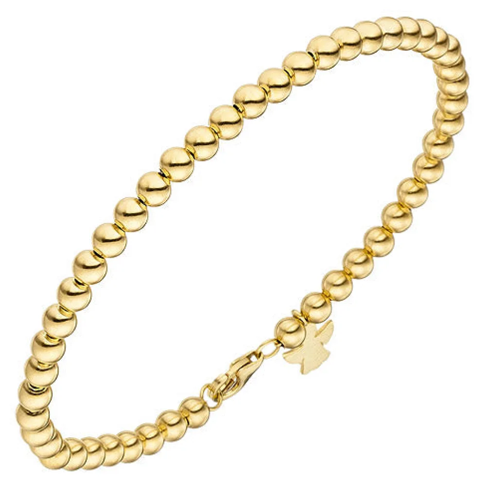 Armband mit Engel 585 Gold Gelbgold 19 cm Goldarmband Schutzengel