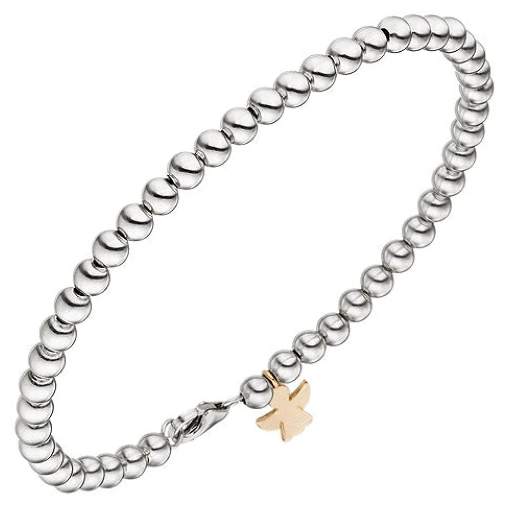 Armband mit Engel 585 Gold Weißgold Rotgold bicolor 19 cm Schutzengel