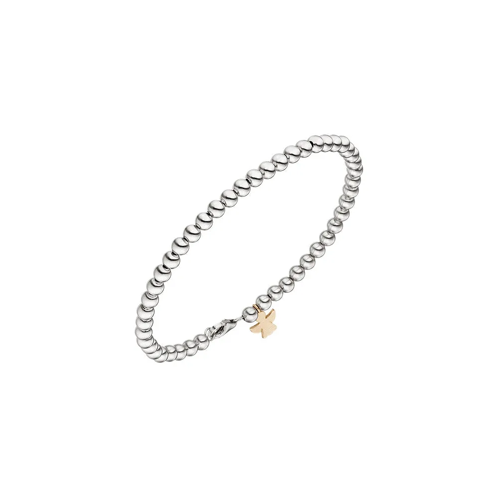 Armband mit Engel 585 Gold Weißgold Rotgold bicolor 19 cm Schutzengel