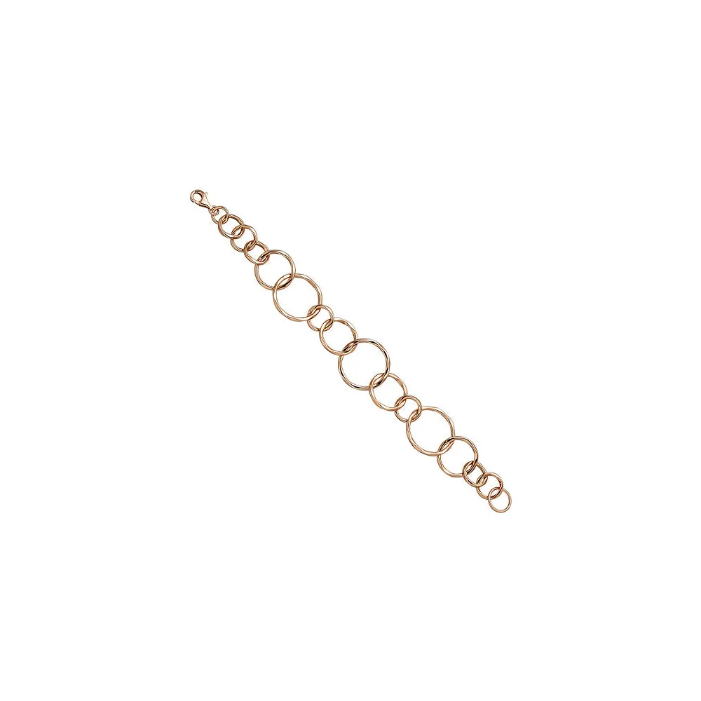 Armband mit großen Gliedern 925 Sterling Silber rotgold vergoldet 19 cm