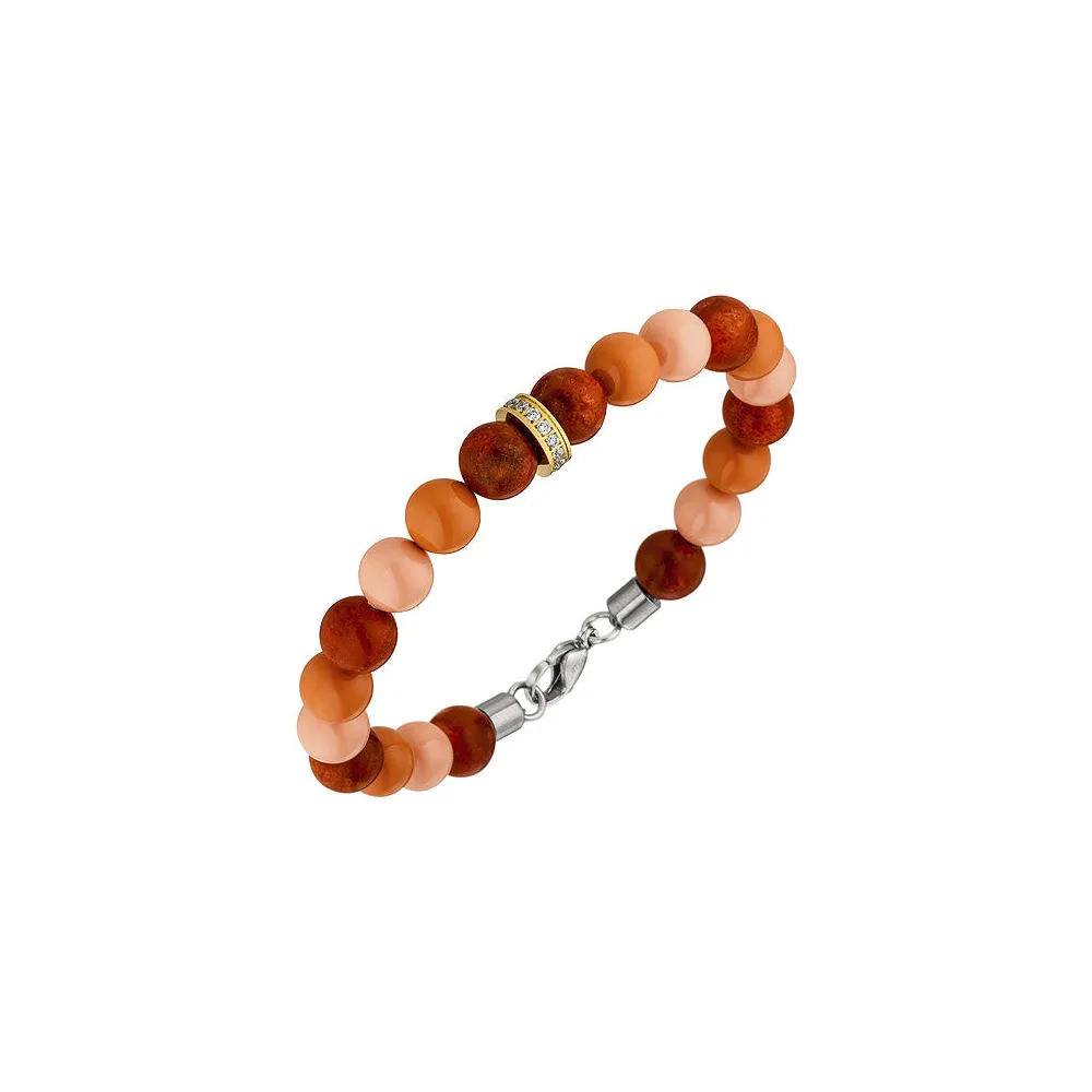 Armband mit SWAROVSKI® ELEMENTS und dunkelroten Kugeln 19 cm