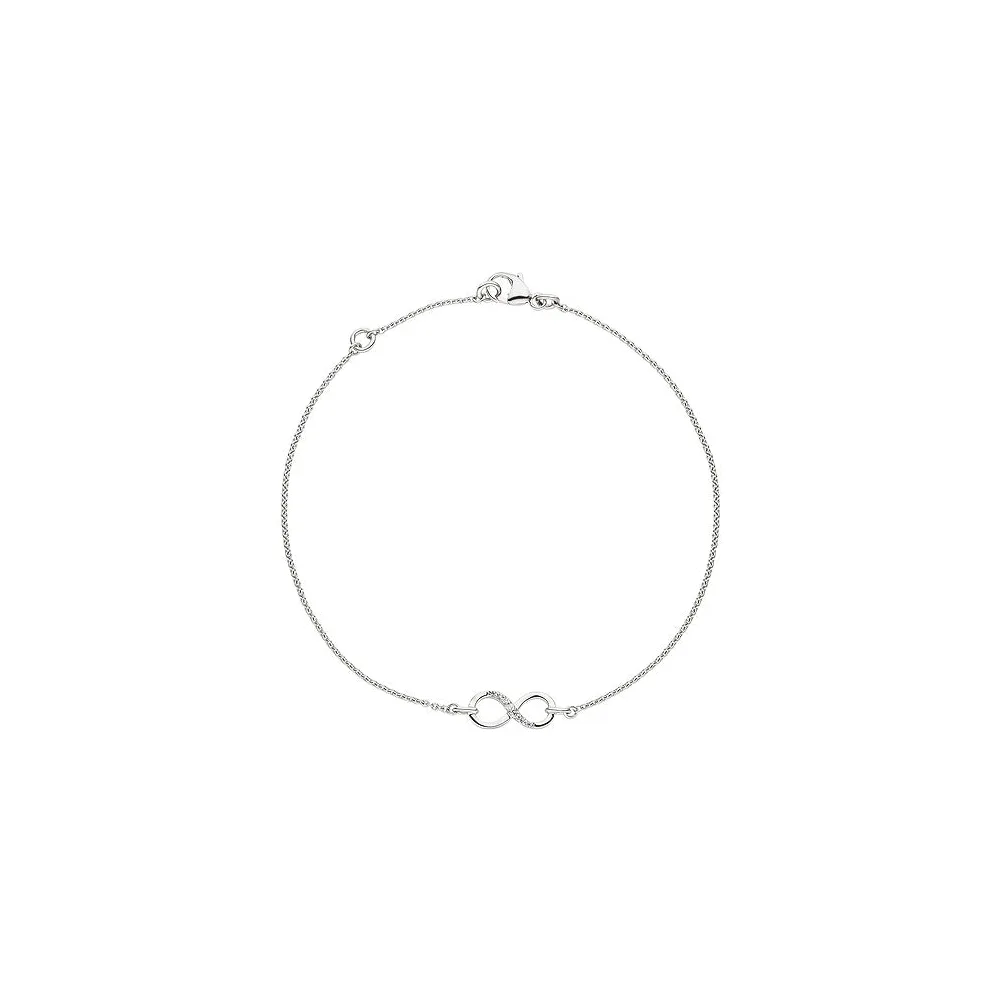 Armband Unendlichkeit 925 Sterling Silber 7 Zirkonia 19 5 cm Silberarmband