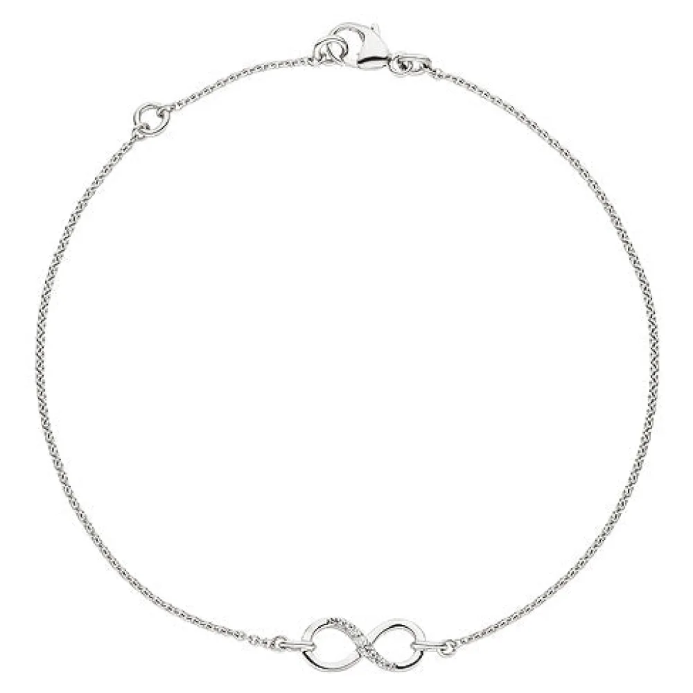 Armband Unendlichkeit 925 Sterling Silber 7 Zirkonia 19 5 cm Silberarmband