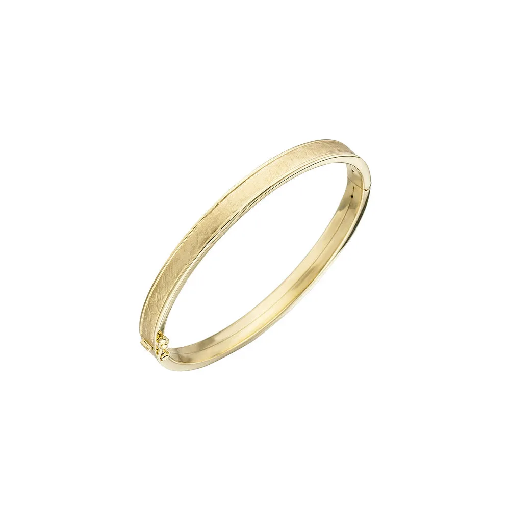 Armreif Armband oval 375 Gold Gelbgold teil matt Goldarmband Goldarmreif