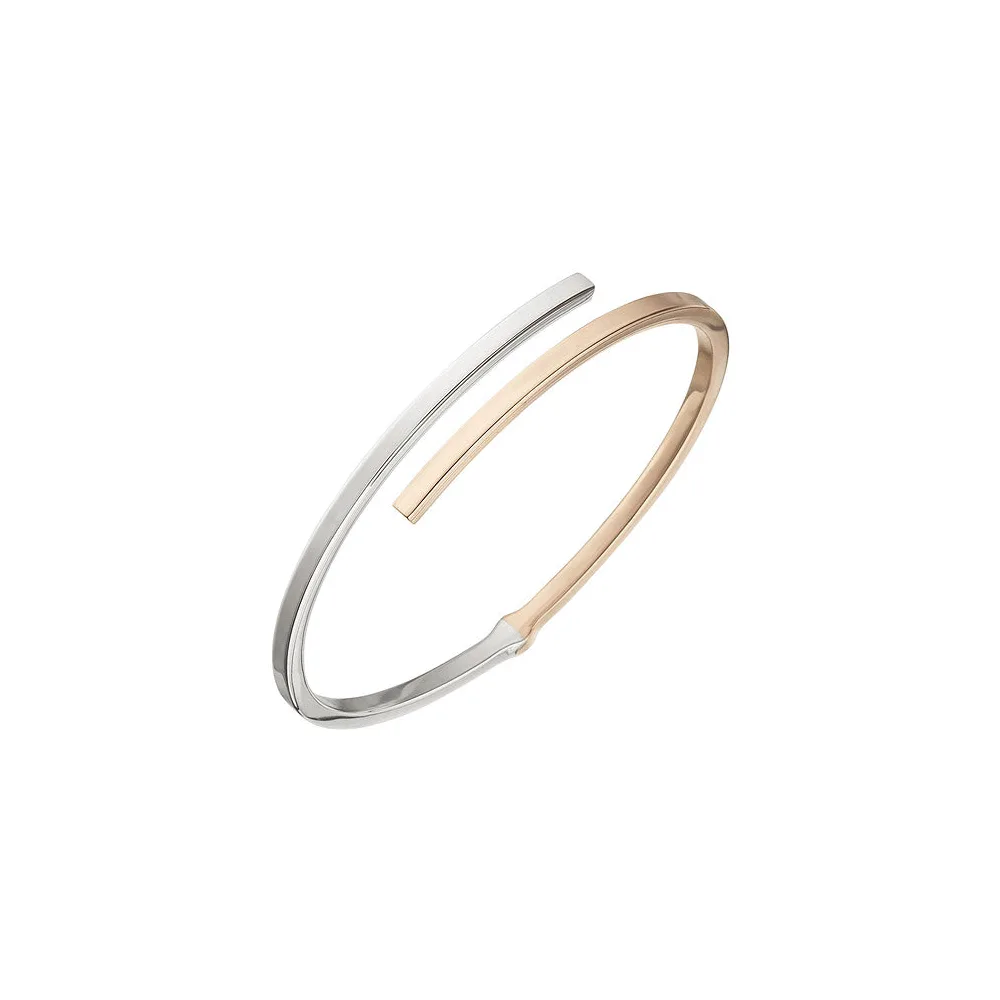 Armreif Armband oval 925 Sterling Silber bicolor rotgold vergoldet