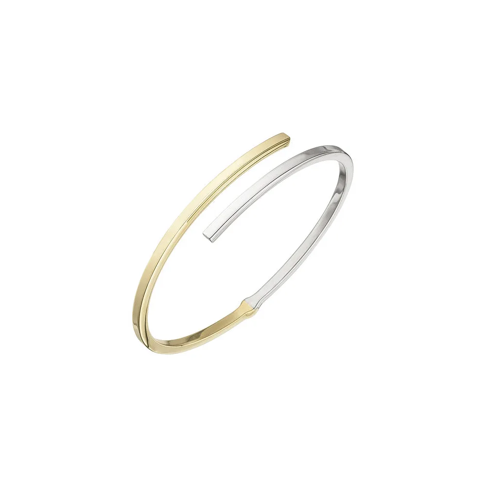 Armreif Armband oval 925 Sterling Silber bicolor vergoldet
