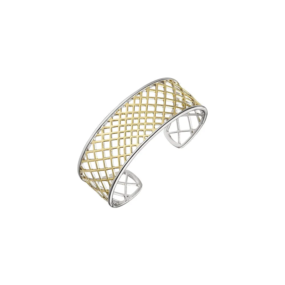 Armspange / offener Armreif 925 Silber bicolor vergoldet Armband
