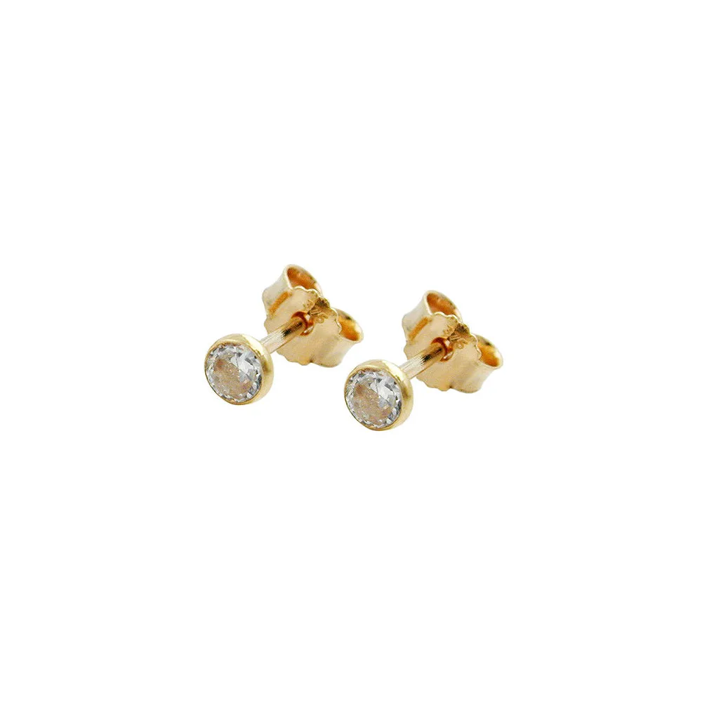 Ohrstecker ca. 3mm Zirkonia Gold 375