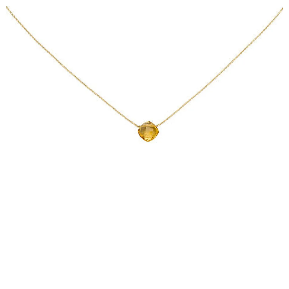 Collier 750 Gold Gelbgold 1 Citrin orange 45 cm