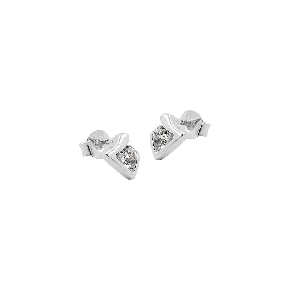 Ohrstecker Dreieck Zirkonia Silber 925