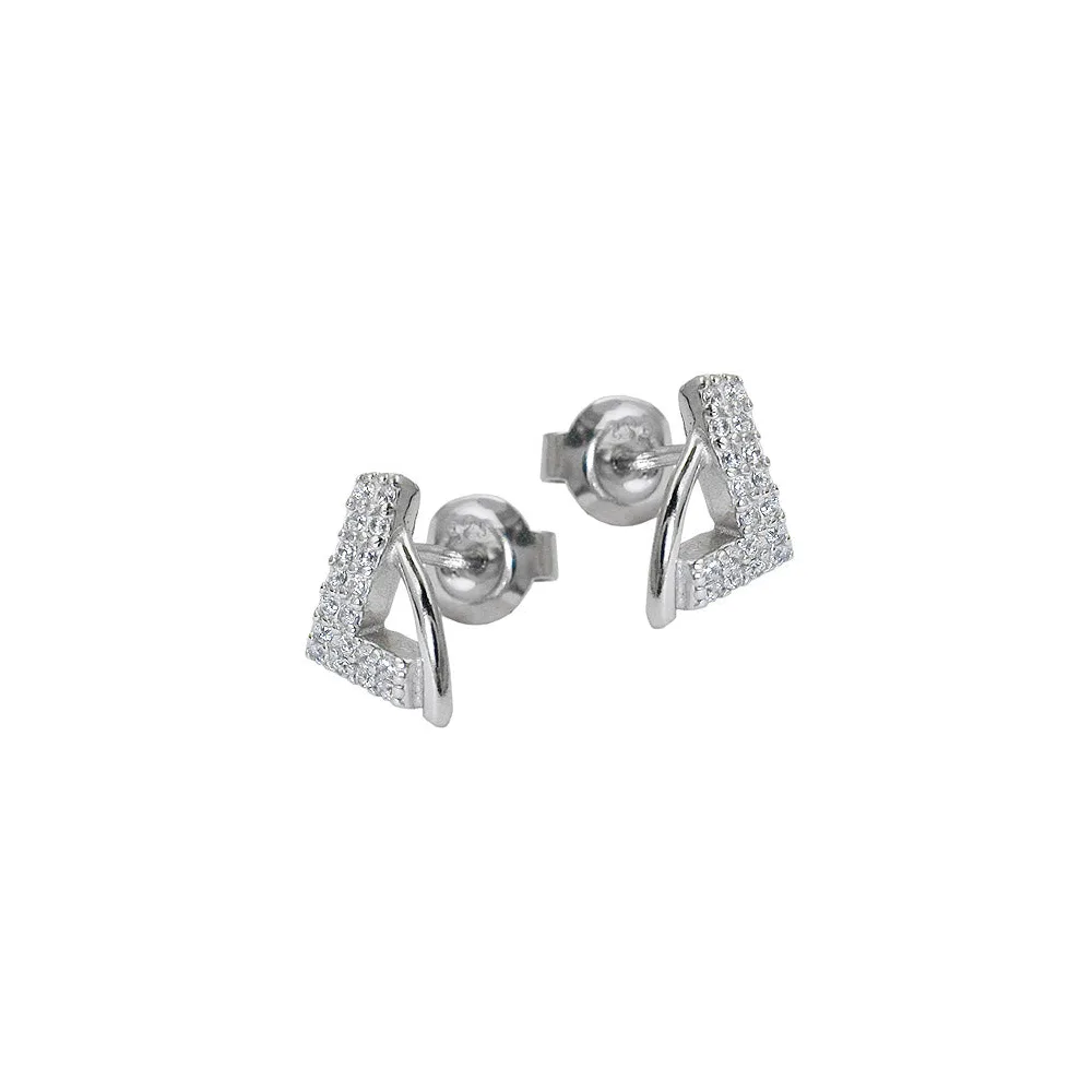Ohrstecker Dreieck Zirkonia Silber 925