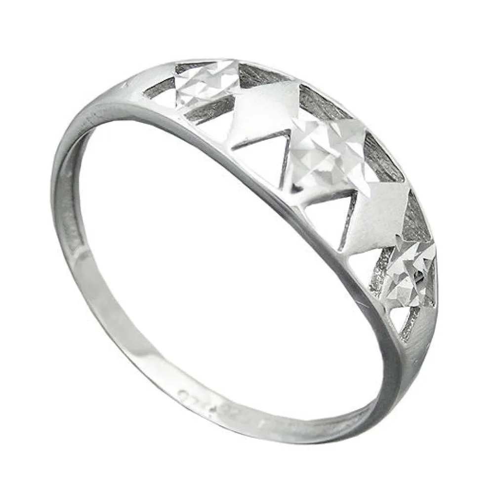 Ring diamantiert rhodiniert Silber 925-55