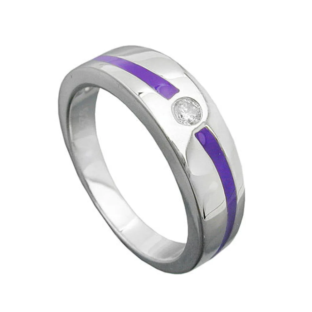 Ring lila mit Zirkonia Silber 925-62