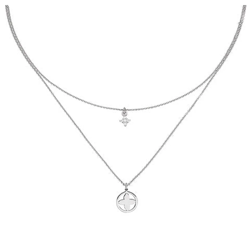 Collier Halskette 925 Sterling Silber 5 Zirkonia 44 cm