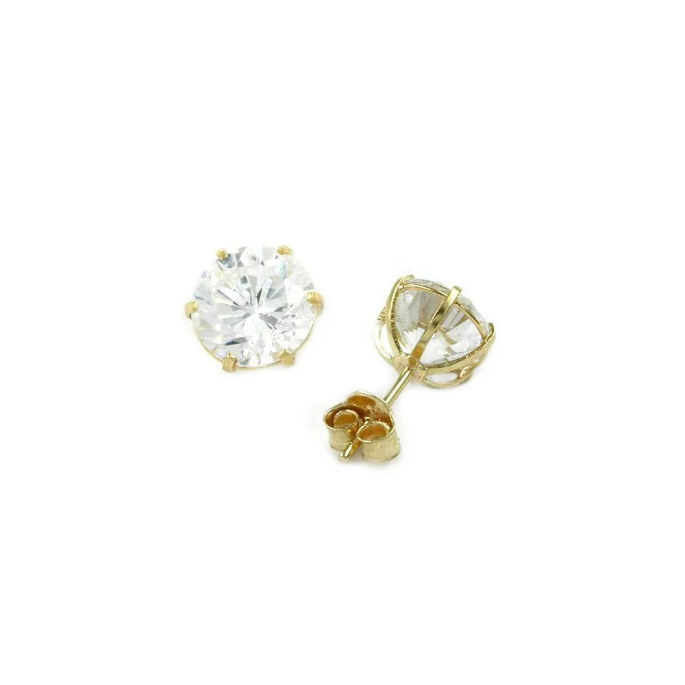 Ohrstecker großer Zirkonia rund Gold 375