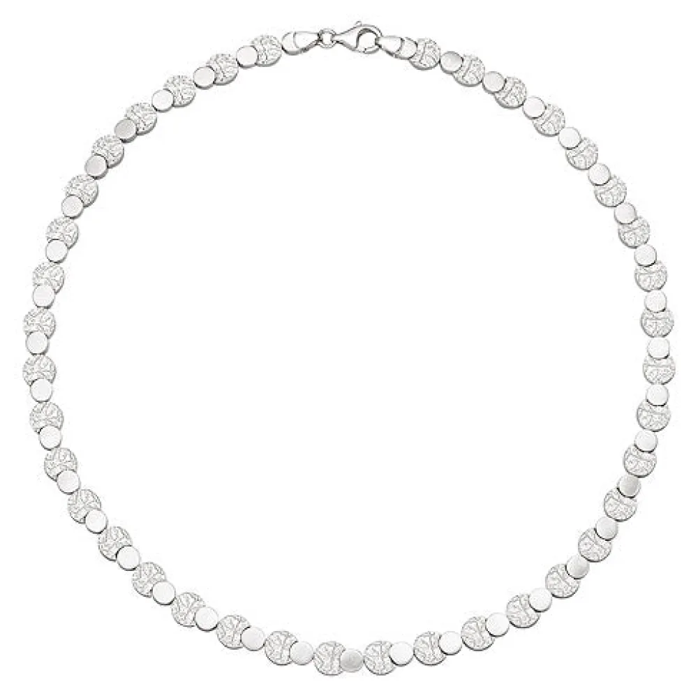 Collier Halskette 925 Sterling Silber gehämmert 45 cm Kette Silberkette