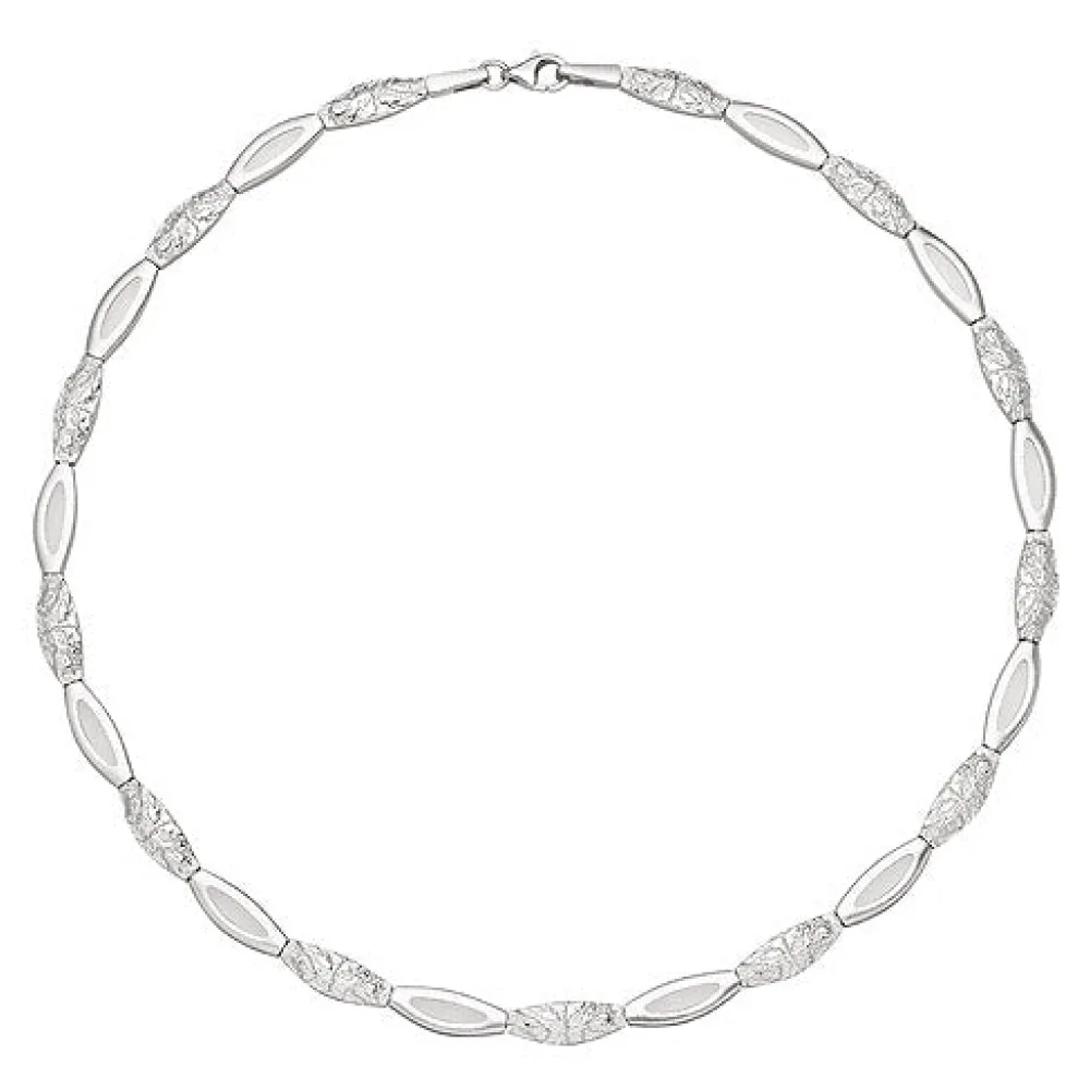 Collier Halskette 925 Sterling Silber gehämmert 45 cm Kette Silberkette