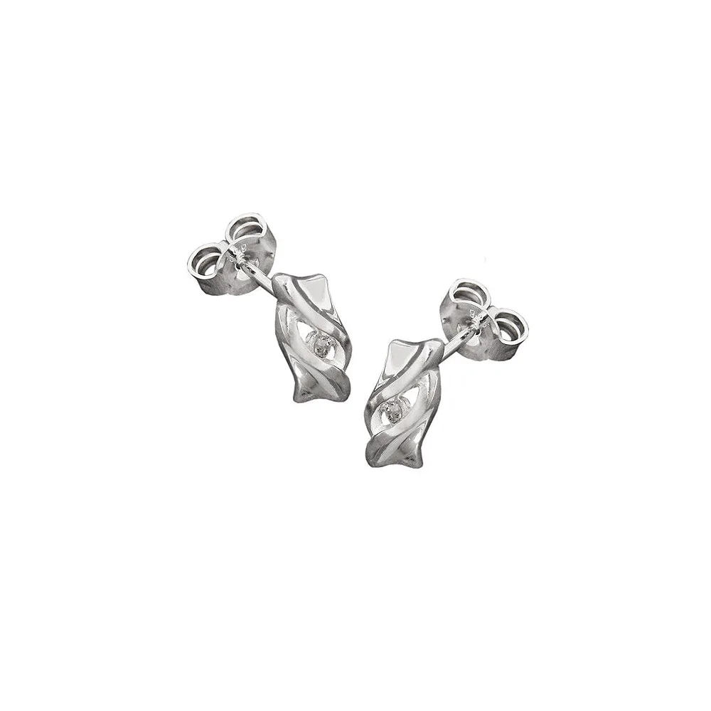Ohrstecker je Paar 2x Zirkonia Silber 925