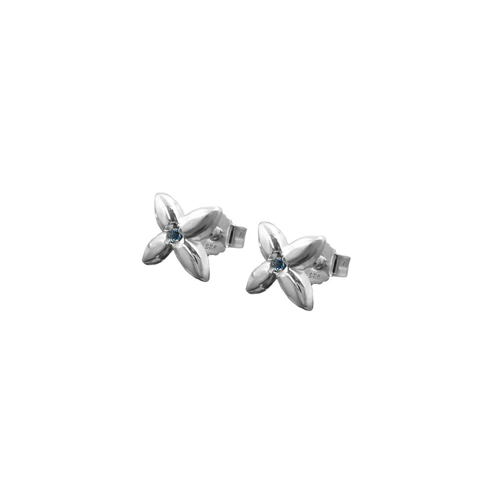 Ohrstecker kl. Blüte synth Spinell 925