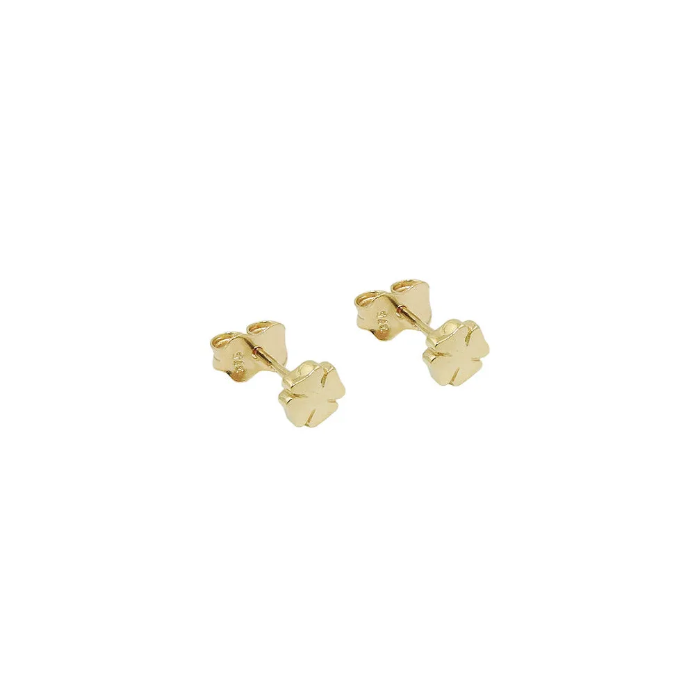 Ohrstecker Kleeblatt glänzend Gold 375