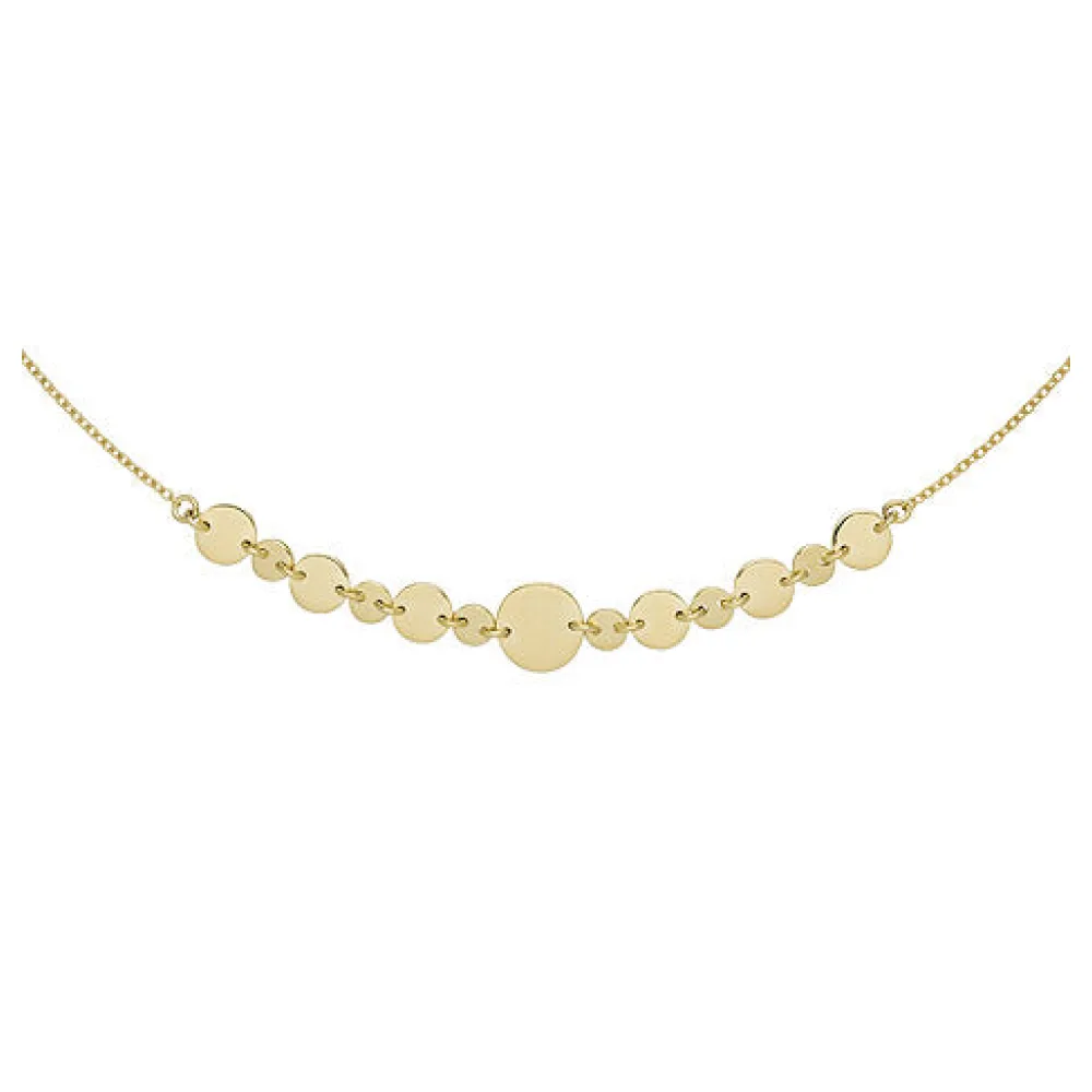 Collier Halskette mit Plättchen 925 Sterling Silber gold vergoldet 45 cm Kette