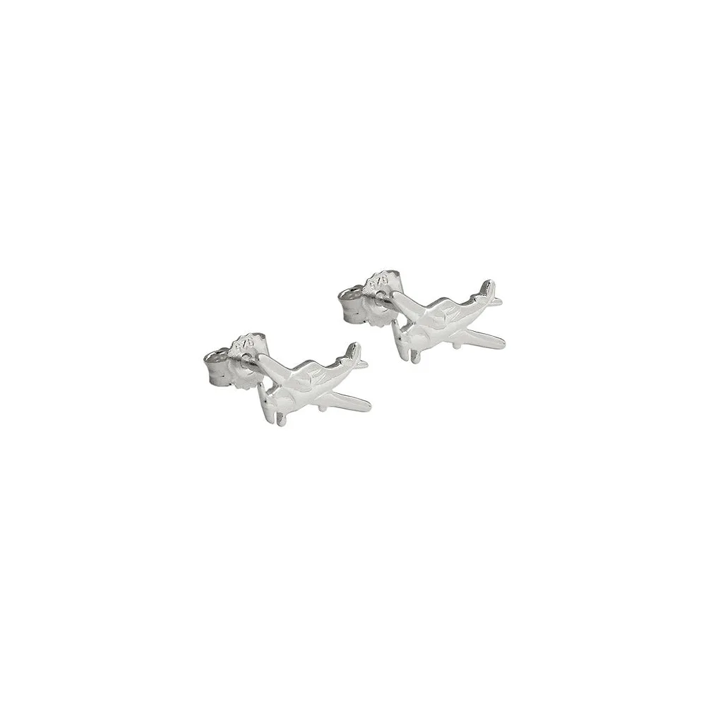 Ohrstecker kleines Flugzeug Silber 925