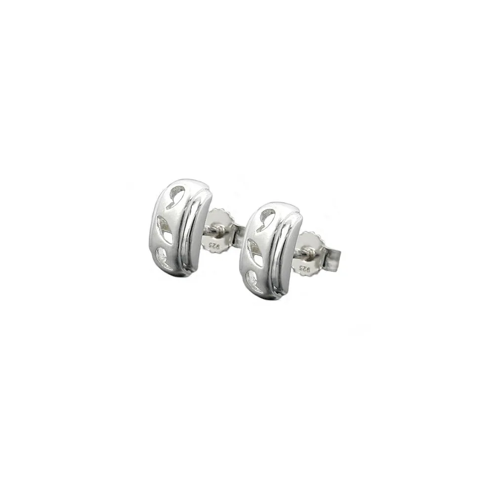 Ohrstecker matt Rand glänzend Silber 925