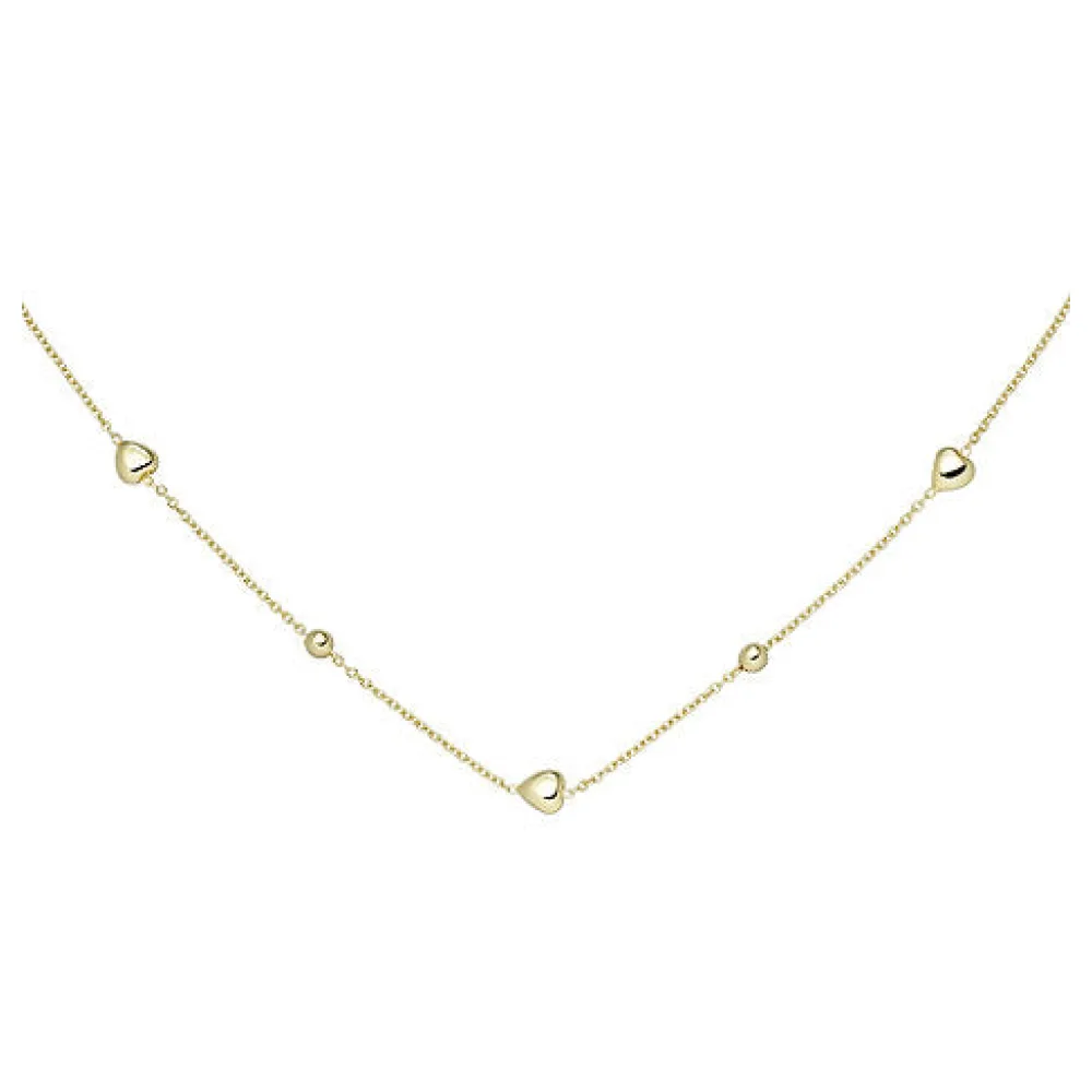 Collier Herz Kugel 925 Sterling Silber gold vergoldet 45 cm Silberkette Federrin