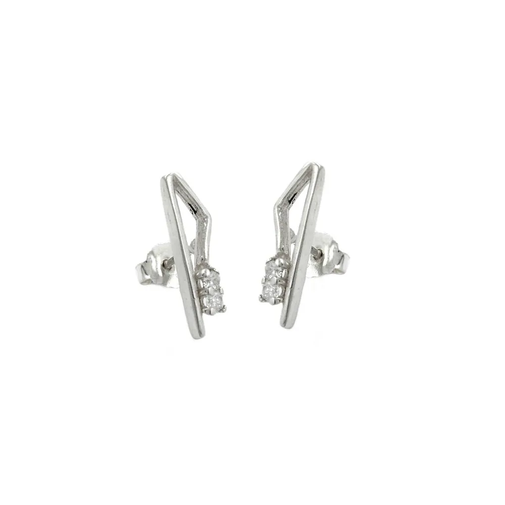 Ohrstecker mit je 2x Zirkonia eckig 925