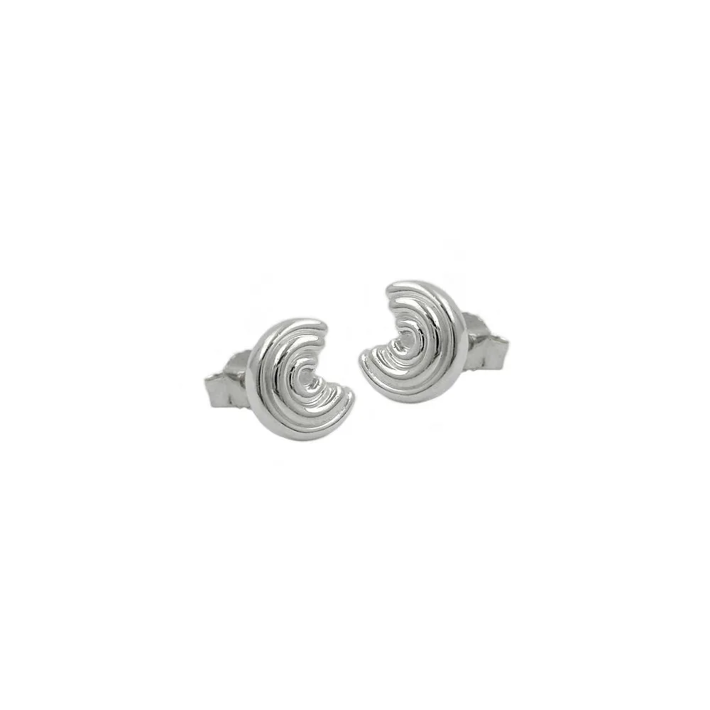 Ohrstecker mit Rillen glänzend 925