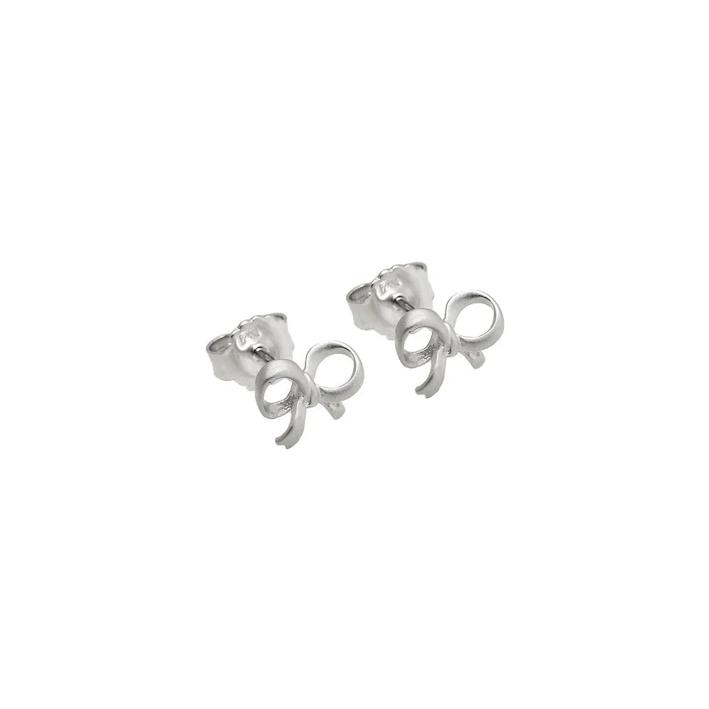 Ohrstecker Schleife rhodiniert Silber 925