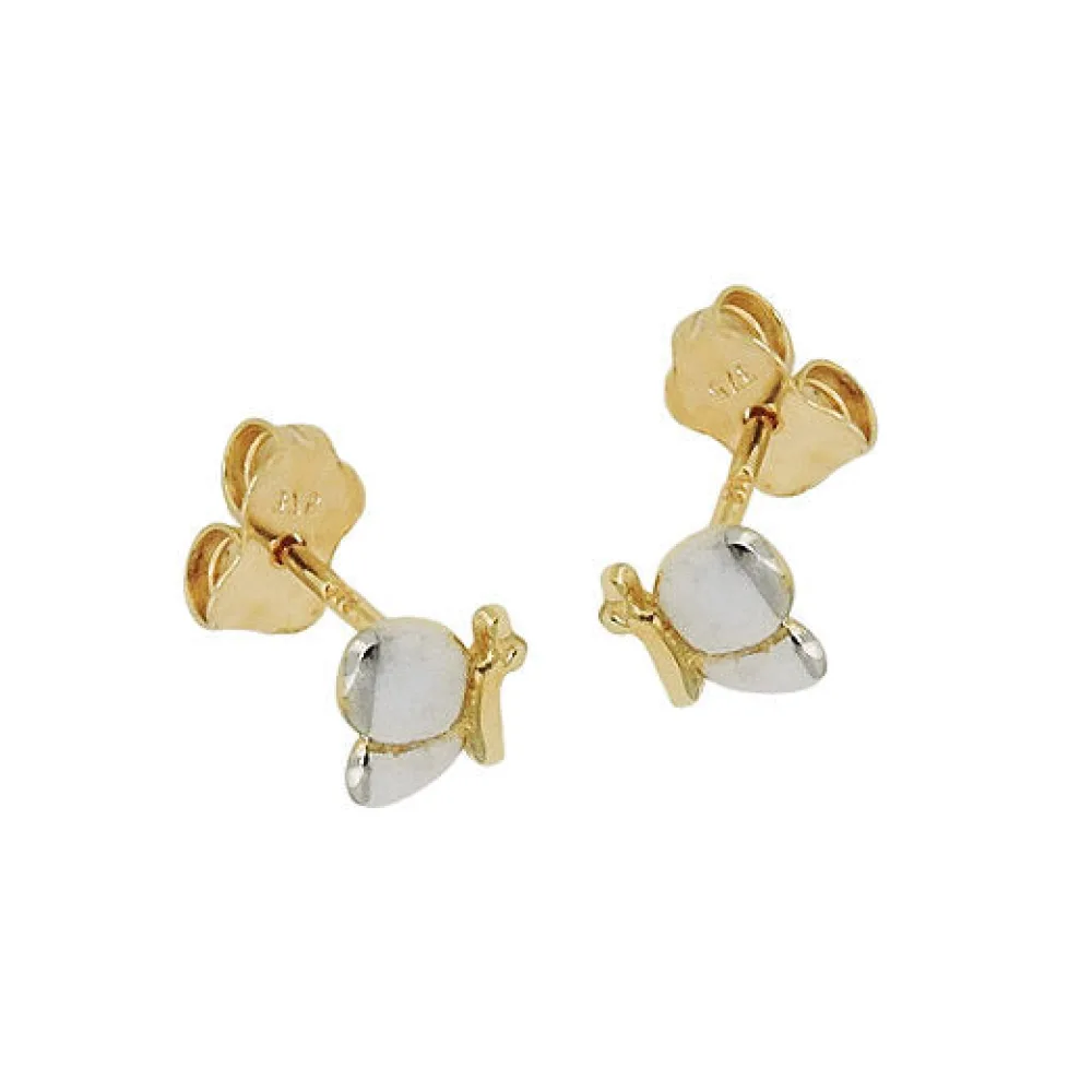 Ohrstecker Schmetterling bicolor Gold 375