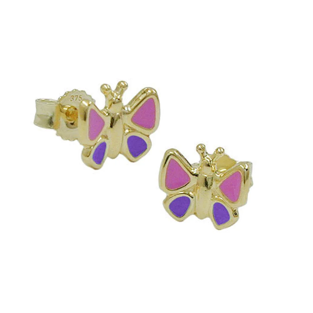 Ohrstecker Schmetterling Gold 375