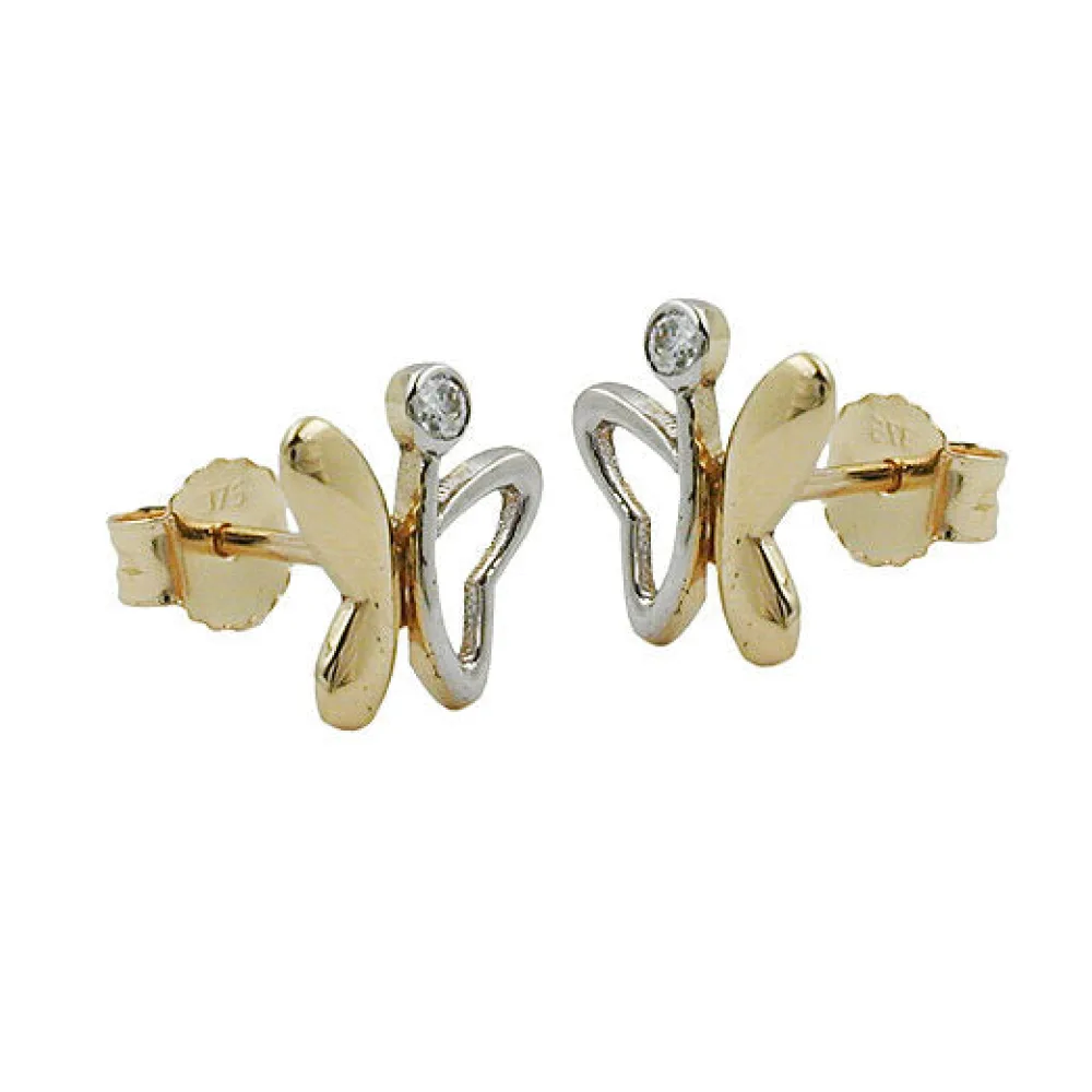 Ohrstecker Schmetterling Gold 375
