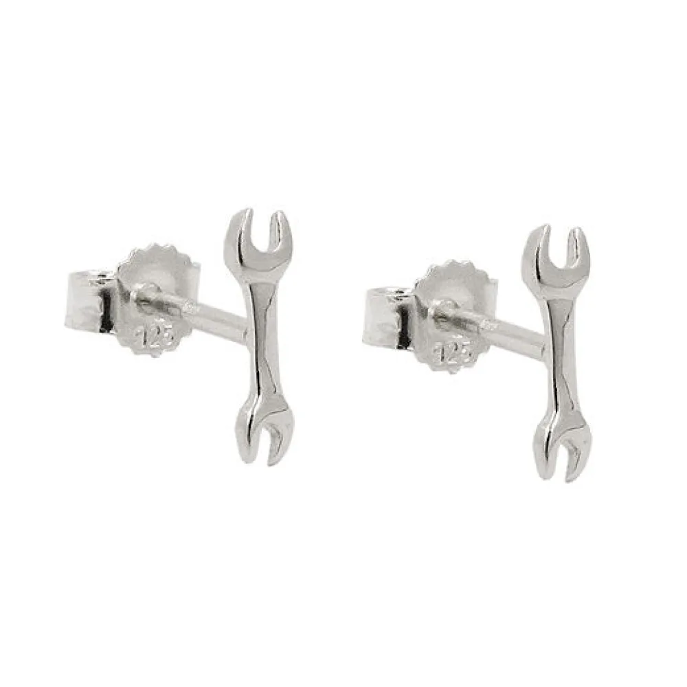 Ohrstecker Schraubenschlüssel Silber 925