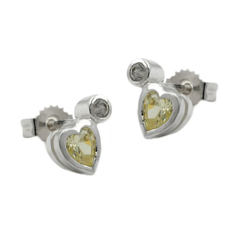 Ohrstecker synth Peridot 1x Zirkonia 925