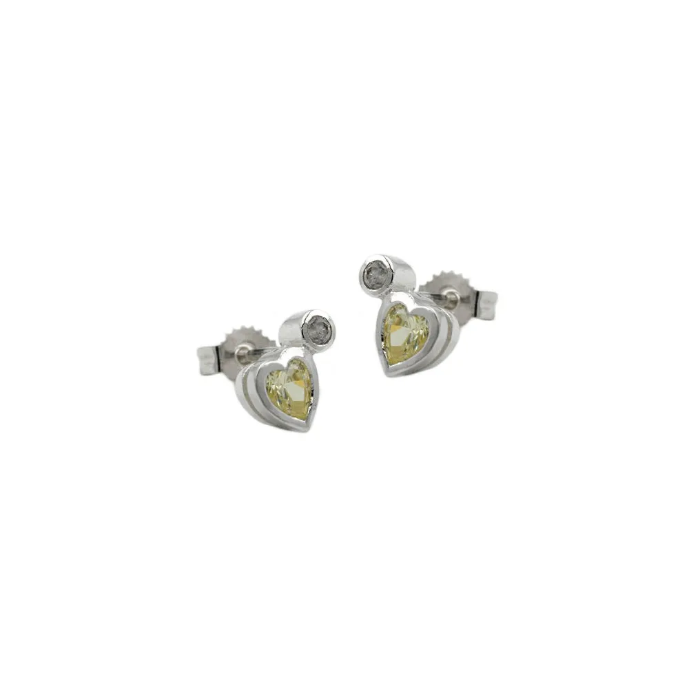 Ohrstecker synth Peridot 1x Zirkonia 925