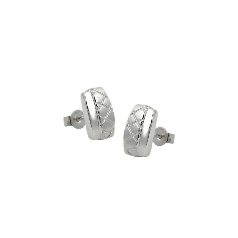 Ohrstecker Viereck matt-glänzend X 925