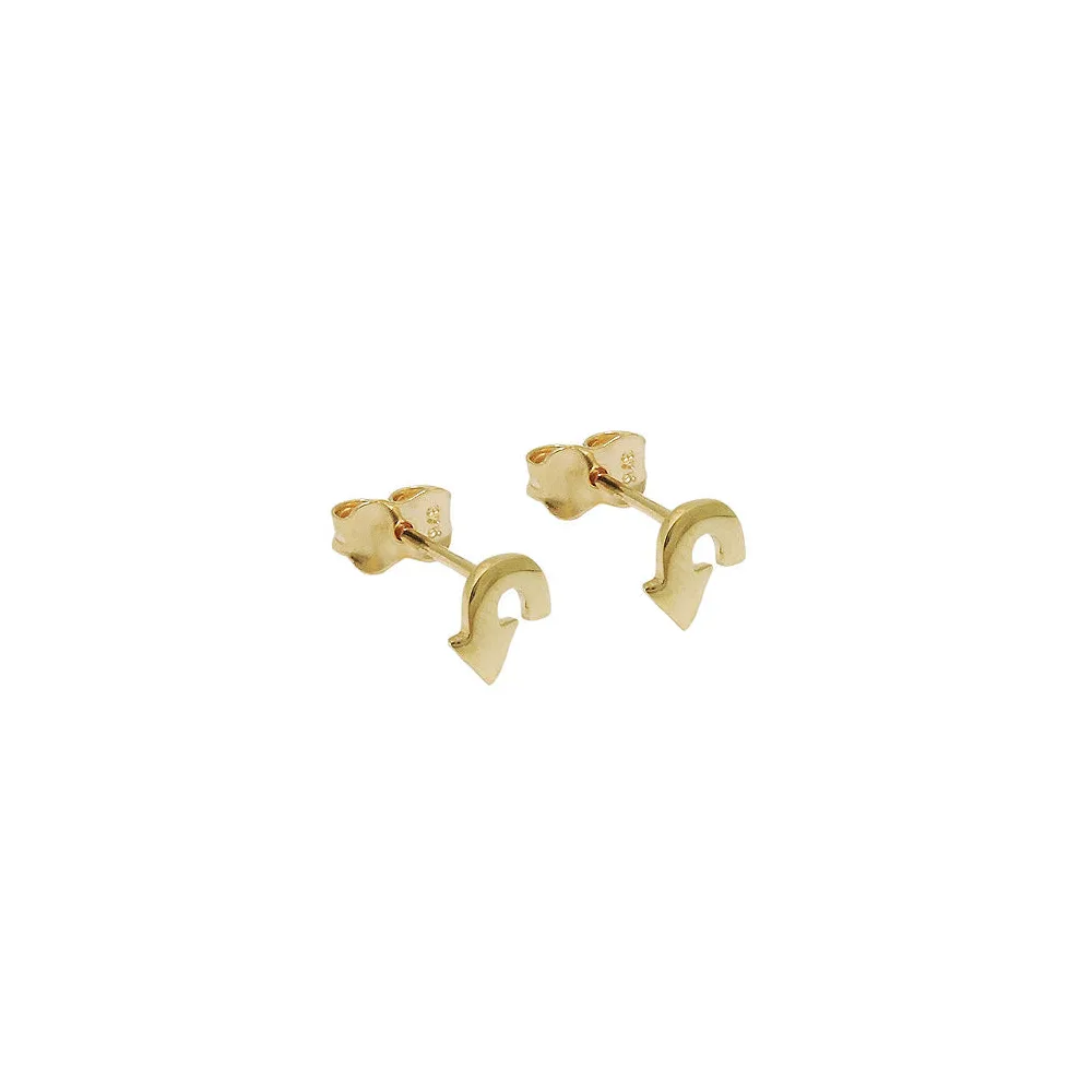 Ohrstecker Wendepfeil glänzend Gold 375