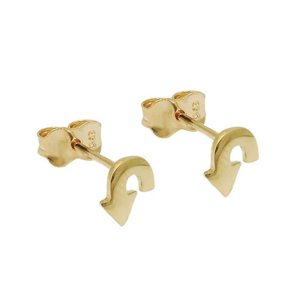 Ohrstecker Wendepfeil glänzend Gold 375