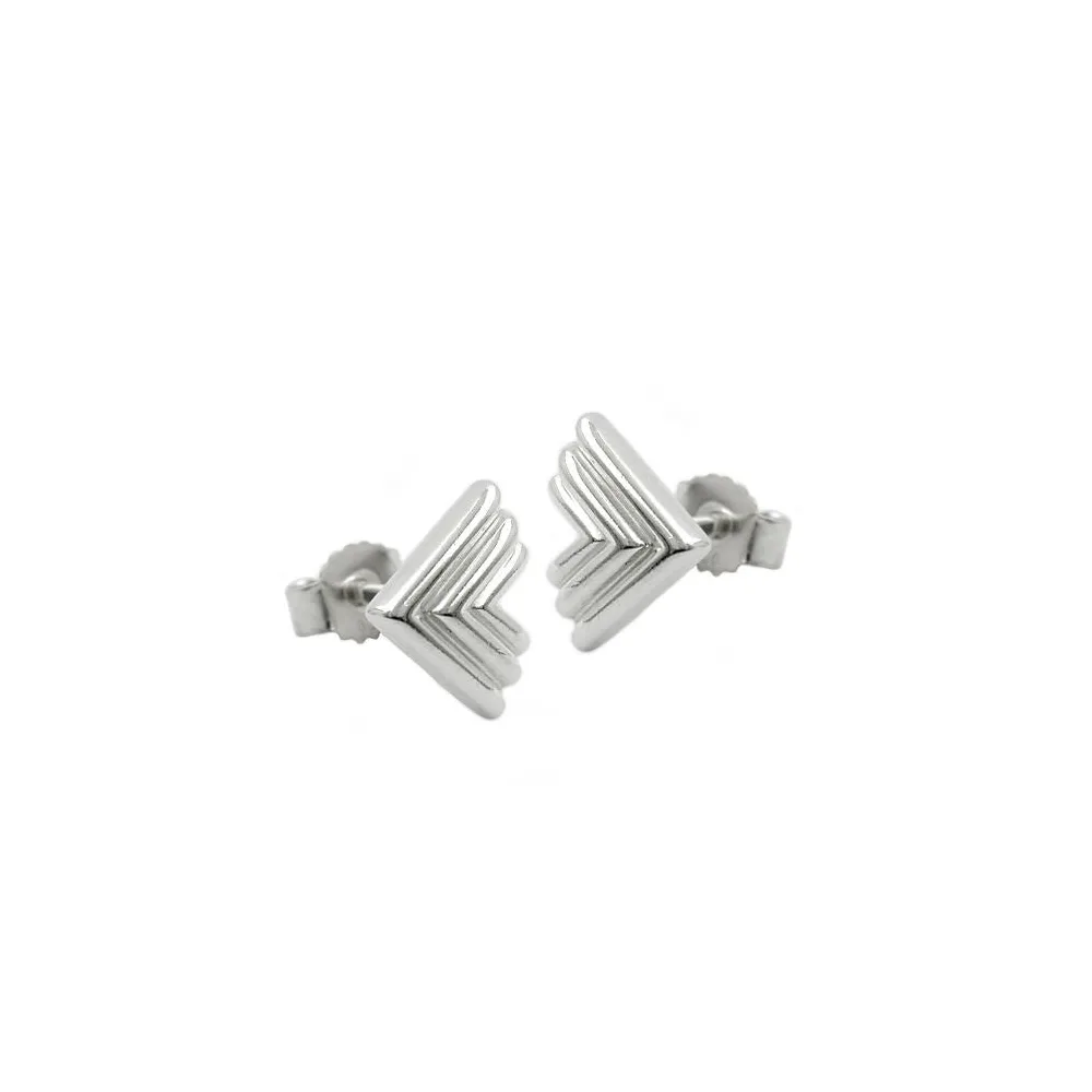 Ohrstecker Winkel 3fach glänzend 925