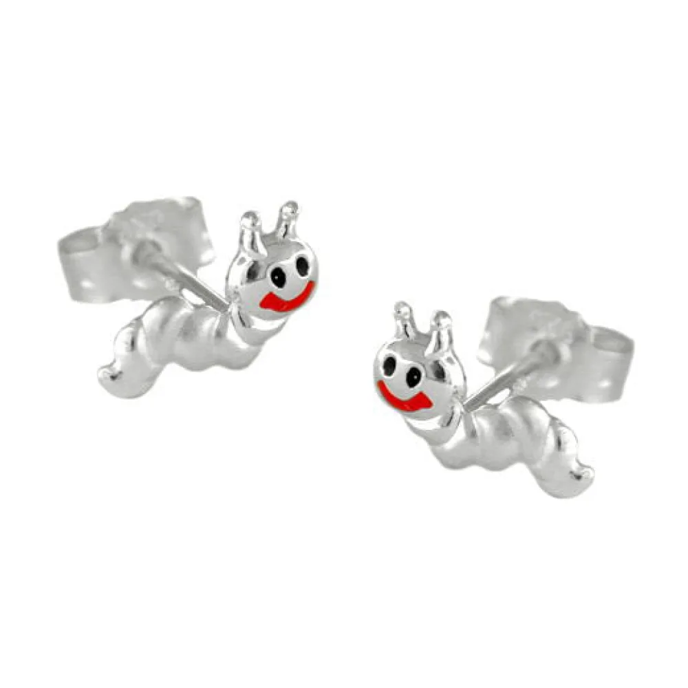 Ohrstecker Wurm Silber 925
