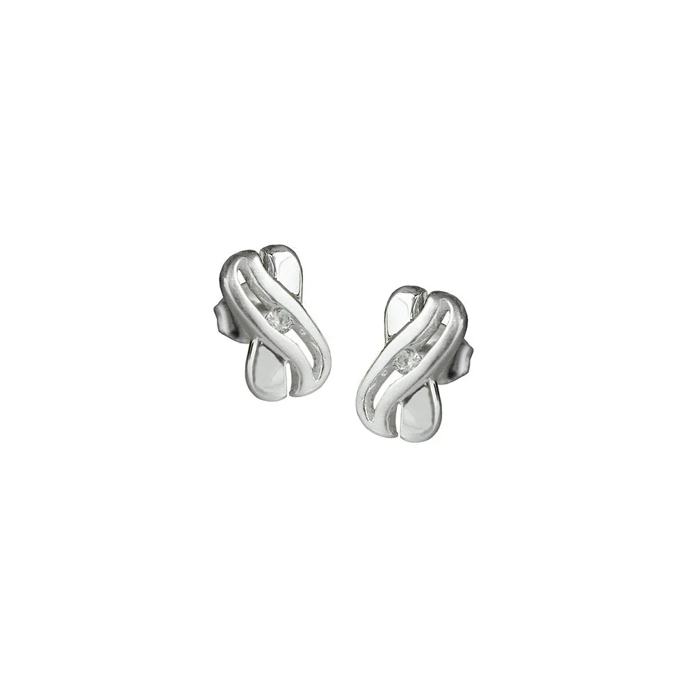 Ohrstecker X-Form Zirkonia Silber 925