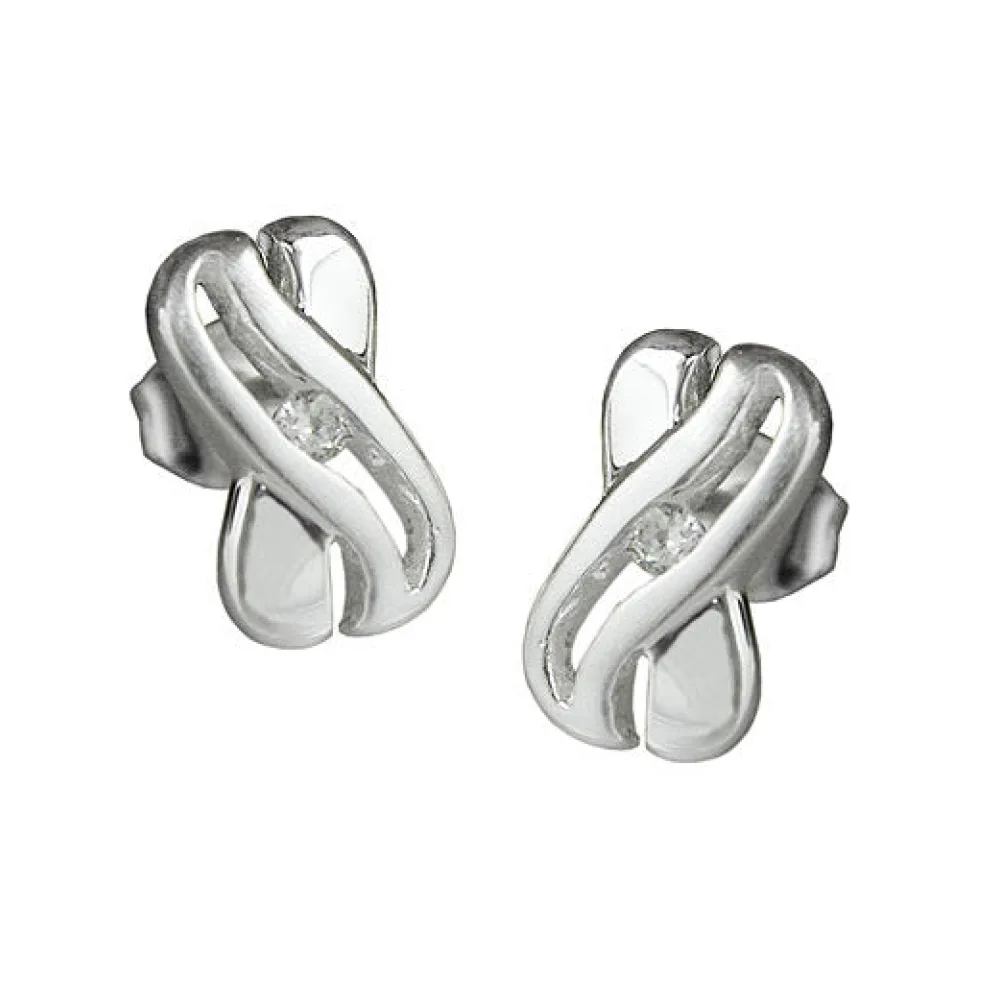 Ohrstecker X-Form Zirkonia Silber 925