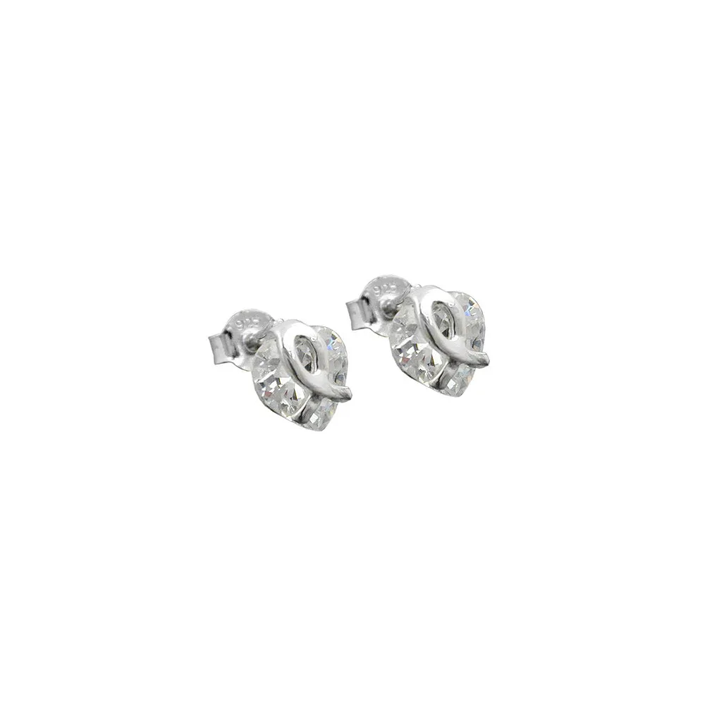 Ohrstecker Zirkonia Herz Silber 925