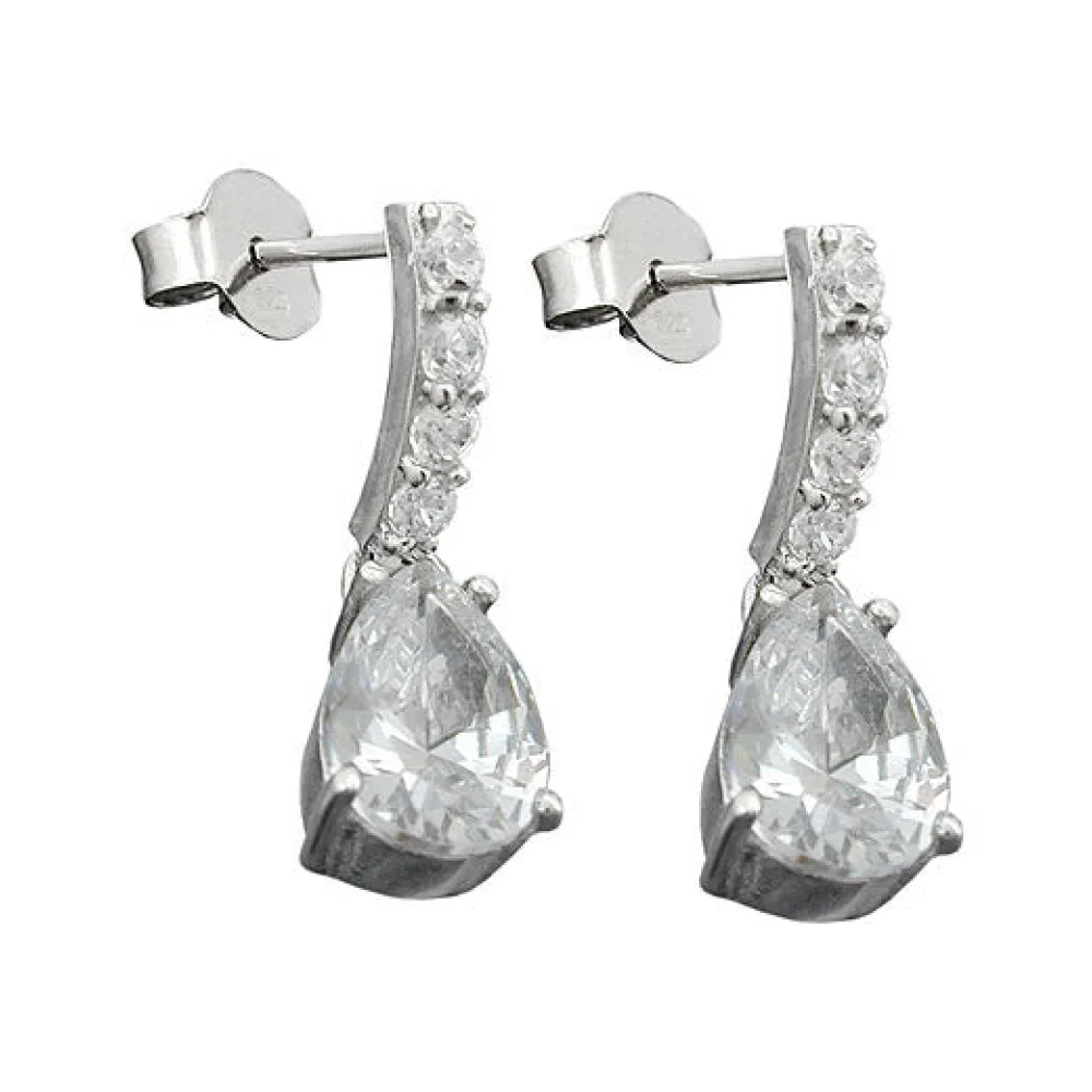 Ohrstecker Zirkonia weiß Silber 925