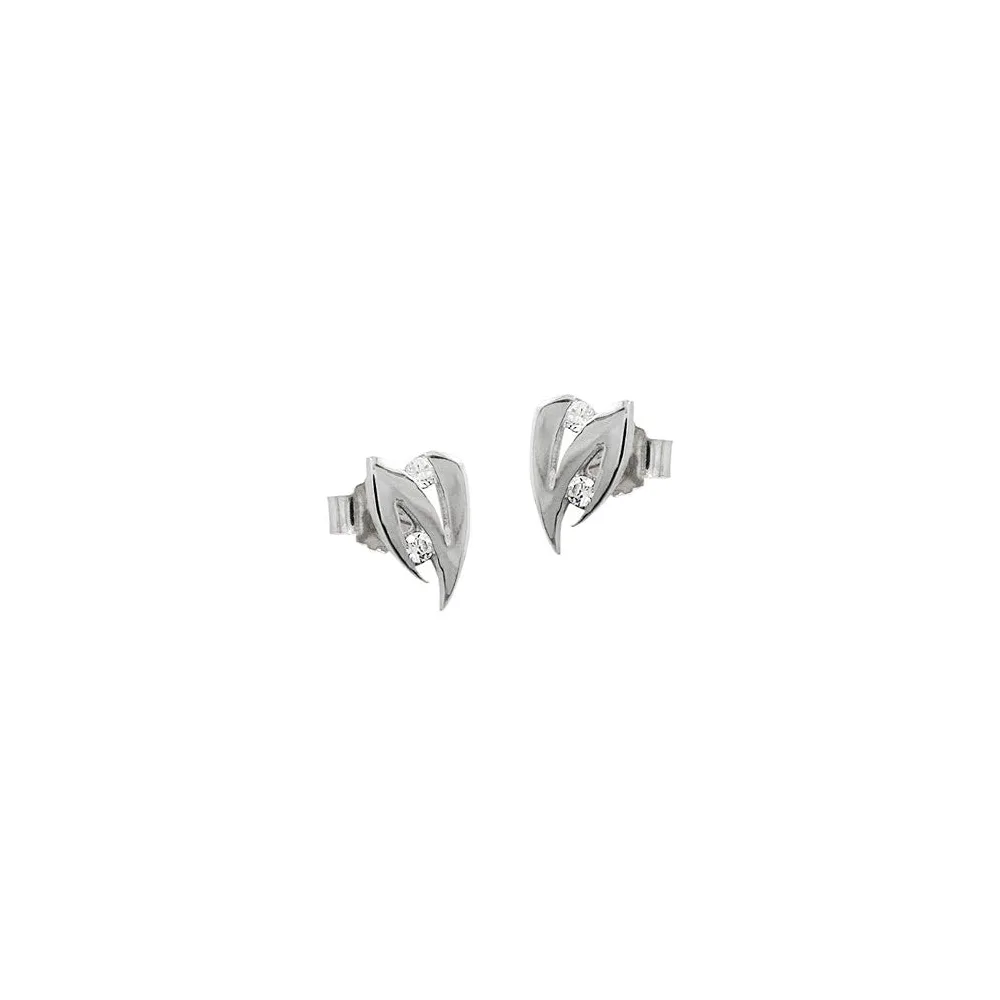 Ohrstecker Zirkonia 14Kt Weißgold