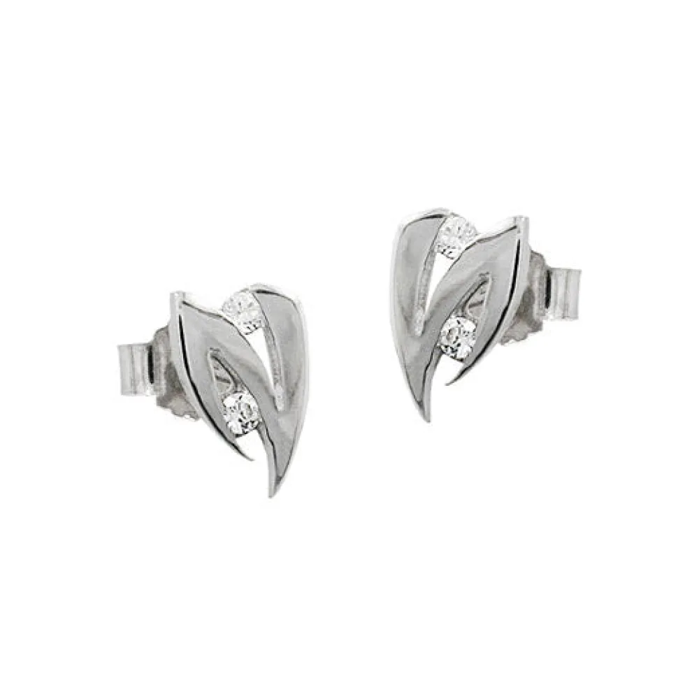 Ohrstecker Zirkonia 14Kt Weißgold